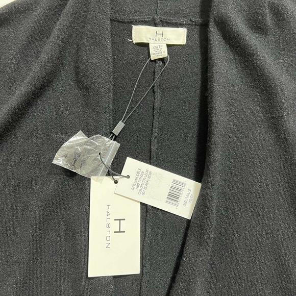 H By Halston Size XS Women’s Cardigan Sweater dolman Sleeve Open-Front Black - Picture 8 of 10